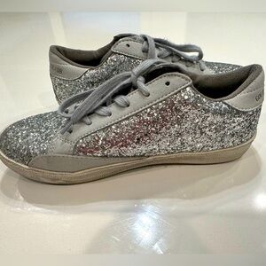 Superstar Golden Goose Silver Glitter Sneakers